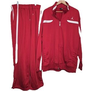 Air Jordan Track Suit Jumpman Mens XXL/XL Red White Jacket Pants Basketball